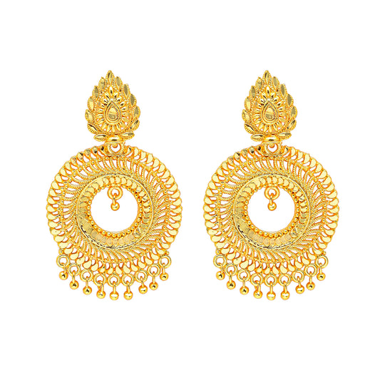 Traditional Gold 24K Chandbali Earrings (SJ_758)
