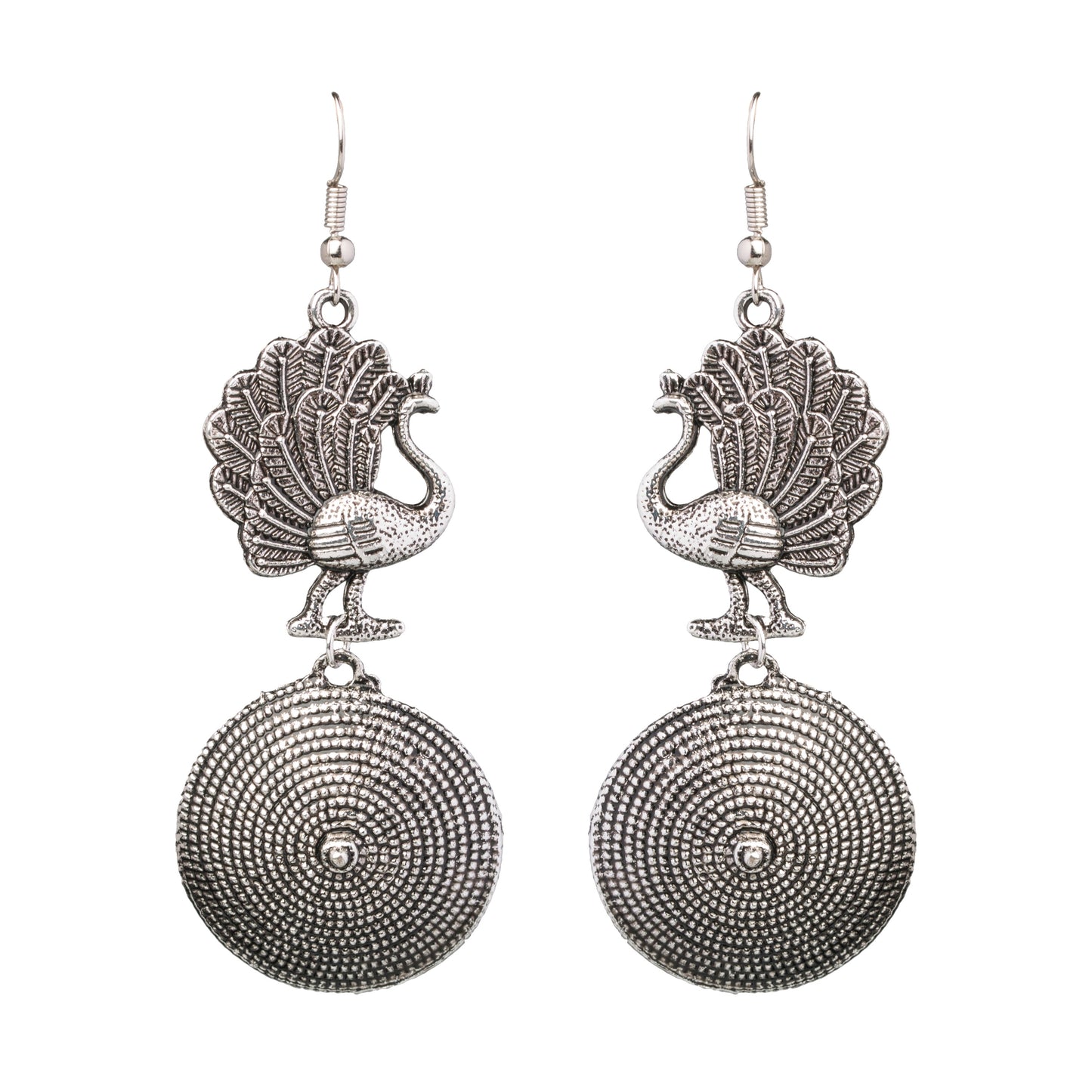 925 Antique Silver Peacock Earring (SJ_898)