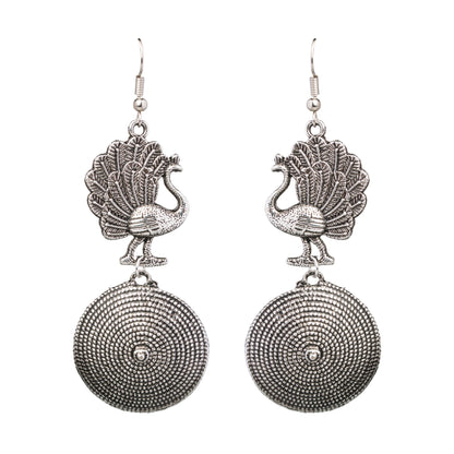 925 Antique Silver Peacock Earring (SJ_898)