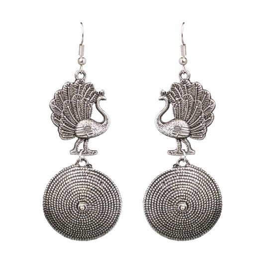 925 Antique Silver Peacock Earring (SJ_898)