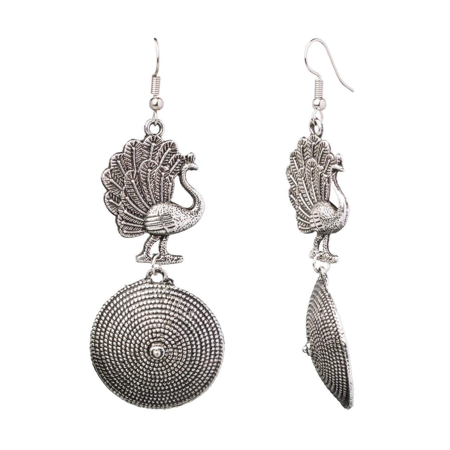 925 Antique Silver Peacock Earring (SJ_898)