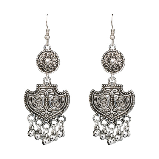 Antique Silver Traditional Gypsy Earrings (SJ_900)