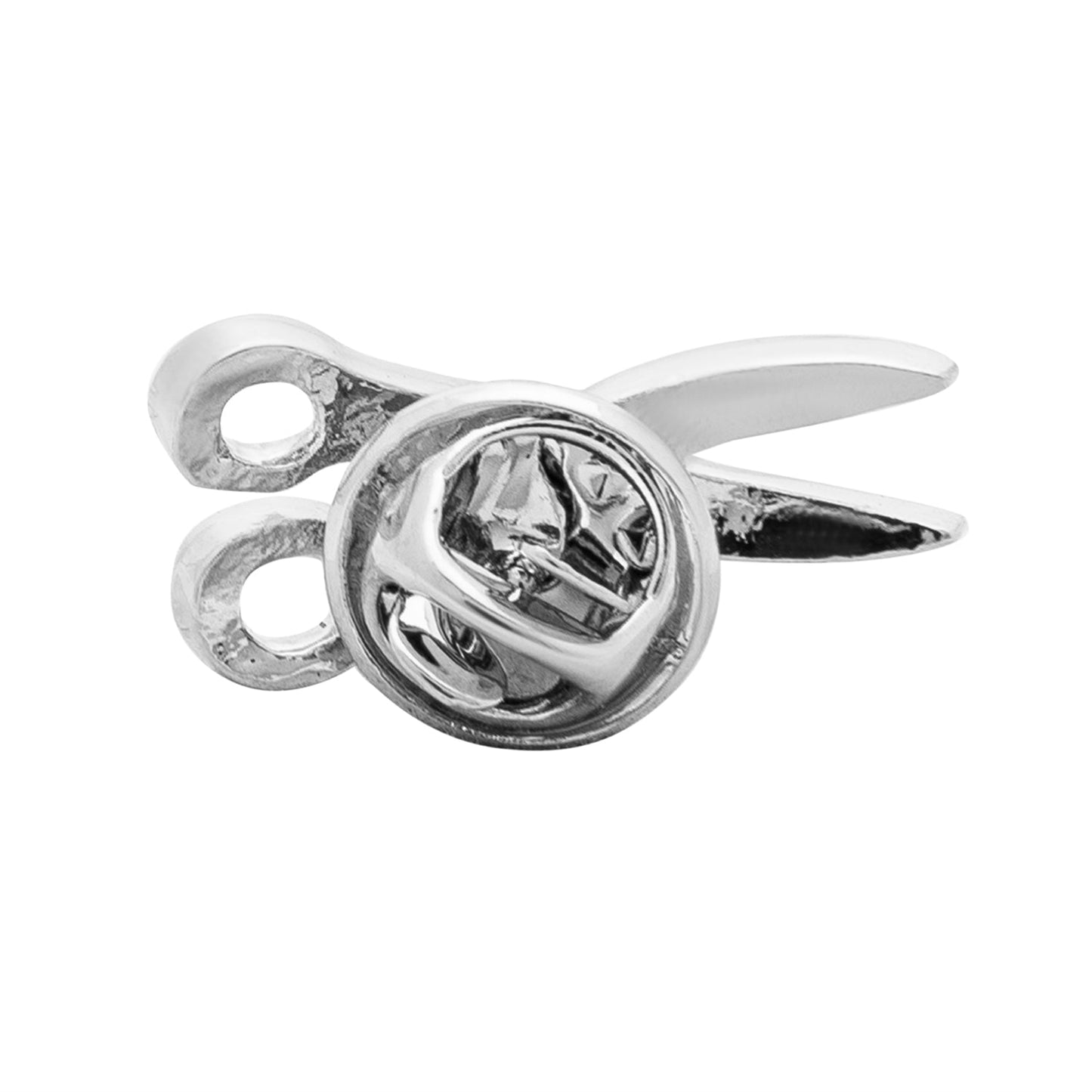 Shining Jewel Silver Plated Brooch/Lapel Pin For Men - Scissor Design SJ_9096 (S)