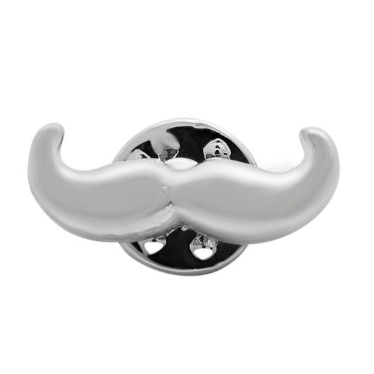 Shining Jewel Silver Plated Brooch/Lapel Pin For Men - Moustache Design SJ_9097 (S)