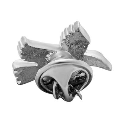 Shining Jewel Silver Plated Brooch/Lapel Pin For Men - Flying Bird Design SJ_9098 (S)