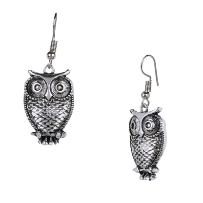 925 Antique Silver Oxidised Owl Earring (SJ_948)